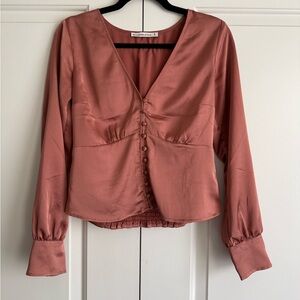 Abercrombie & Fitch Mauve V-Neck Blouse